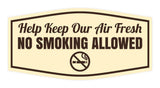 Signs ByLITA Fancy Help Keep Our Air Fresh: No Smoking Allowed Easy Installation | Durable Construction | Barbers | Grooming and Styling | Hair Wall or Door Sign