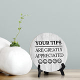 Signs ByLITA Your Tips Are Greatly Appreciated (Smiley vector) Circle Table Sign [5 x 5"]