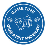 Signs ByLITA Circle Game Time: Grab a Pint and Enjoy ABS Plastic | Laser Engraved | Easy Installation | Elegant Design Wall or Door Sign
