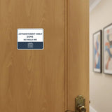 Classic Framed Plus Appointment-Only Zone – No Walk-Ins! Door or Wall Sign | Medical Facility Reception Patient Reminders
