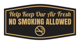 Signs ByLITA Fancy Help Keep Our Air Fresh: No Smoking Allowed Easy Installation | Durable Construction | Barbers | Grooming and Styling | Hair Wall or Door Sign