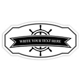 Victorian Custom Plus Boat (Black/White) Door or Wall Sign | Easy Installation | Family & Business Signage
