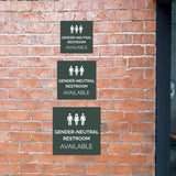 Square Plus Gender-neutral Restroom Available Wall or Door Sign | General Restroom Information