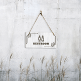 Restroom 5x10 Hanging Plus Wall or Door Sign | Religious Rustic Wood Sign