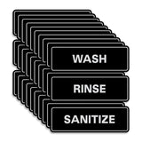 All Quality Standard WASH RINSE SANITIZE Set of 3 Bay Sink Signs - Restaurant & Commercial Kitchen Sink Signs - Easy to Install