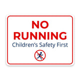 Classic Framed Plus No Running – Children’s Safety First Door or Wall Sign | Child Safety Business Signs