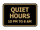 Signs ByLITA Classic Framed, Quiet Hours 10 pm to 8 am Wall or Door Sign (Multipacks)