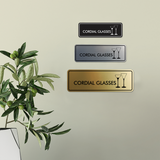 Signs ByLITA Standard Cordial Glasses Door or Wall Sign Easy Installation | Durable Construction | Kitchen Essentials | Hygiene | AirBnB Signs