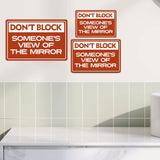 Classic Framed Plus Don’t Block Someone’s View Of The Mirror Door or Wall Sign | Gym Etiquette Signage