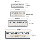 Standard Plus Network / IT Room — Authorized Personnel Only — Wall or Door Sign | Specialist Room - Sign