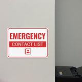 Classic Framed Plus Emergency Contact List Door or Wall Sign | Health and Safety Workplace Warning