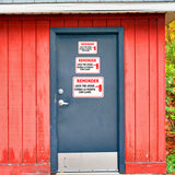 Classic Framed Plus Friendly Reminder: Lock the door / Cierra la puerta con llave Door or Wall Sign | Business & Warehouse Signage