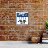 Square Plus Gamer's Lair: Enter Only if You Bring Snacks Wall or Door Sign | Easy Installation | Gaming Room Signage