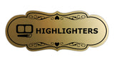 Signs ByLITA Designer Highlighters Makeup Area Wall or Door Sign