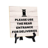 Touch-Free & Do Not Disturb Table Signs 5"x 5" Square Table Sign With Acrylic Easel