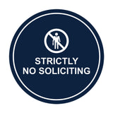 Circle Strictly No Soliciting Wall or Door Sign