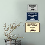 Classic Framed Please Ask For Guest Parking Permit Wall or Door Sign