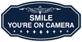 Signs ByLITA Victorian Smile You're On Camera Wall or Door Sign - Laser-Engraved Lettering | Durable ABS Plastic | Vibrant Colors | Powerful Foam Tape