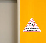 Triangle Danger 'No Jumping Or Diving' Wall or Door Sign