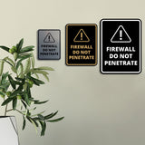 Signs ByLITA Portrait Round Firewall Do Not Penetrate Door or Wall Sign Easy Installation | Health And Safety | Building And Danger Signs