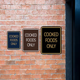 Signs ByLITA Portrait Round Food Preparation Area: Cooked Foods Only Door or Wall Sign Durable ABS Plastic | Laser Engraved | Easy Installation | Kitchen | Hygiene