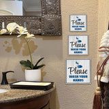 Square Plus Please Wash Your Hands Wall or Door Sign | Office & Workspace Bathroom Signage