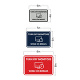 Classic Framed Turn Off Monitors While on Breaks Wall or Door Sign