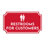 Notched Standard Restrooms for Customers Wall or Door Sign