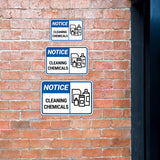 Classic Framed Plus Notice Cleaning Chemicals Door or Wall Sign | Health & Office Signage