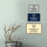 Signs ByLITA Classic Framed Desfibrilador Externo Automatico Door or Wall Sign