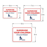 Classic Framed Plus Supervise Your Children Around Water Door or Wall Sign | Child Safety Business Signs