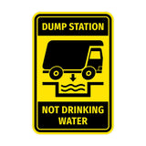 Portrait Round Plus Dump Station Not Drinking Water Wall or Door Sign | No Littering Sign