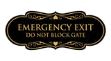 Signs ByLITA Designer Emergency Exit Do Not Block Gate Wall or Door Sign