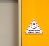 Triangle 'No Cell Phone Use During Your Appointment' Wall or Door Sign