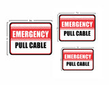 Classic Framed Plus Emergency Pull Cable Door or Wall Sign | Business Protection Construction Site Warehouse & Shop Area