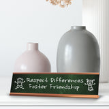Respect Differences, Foster Friendship Rose Gold Frame Desk Sign (2x8") | Classroom Special Needs Support