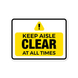 Classic Framed Plus Keep Aisle Clear at All Times Door or Wall Sign | Miscellaneous Warning Signs - Industrial & Construction