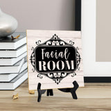 Facial Room 5"x 5" Square Table Sign With Acrylic Easel | Home & Office Decor