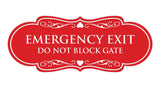 Signs ByLITA Designer Emergency Exit Do Not Block Gate Wall or Door Sign