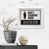 Designs ByLITA Men's Changing Room Please Use Family Changing Room With Female Children, Wall Print Art | Retail Store Decoration (Unframed or Framed)