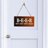 Beer Brew Enjoy Empty Repeat (5 x 10") Hanging Plus Wall or Door Sign | Funny Home Decor