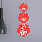 Circle Plus Wound Care Wall or Door Sign | Easy Installation | Business & Studio Signage
