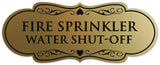 Signs ByLITA Designer Fire Sprinkler Water Shut-off Sign - Easy Installation | Durable Wall or Door Sign