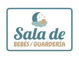 Classic Framed Plus Sala de Bebés / Guardería — Church Nursery Door or Wall Sign | Spanish - Church Room & Area Signs