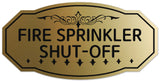 Signs ByLITA Victorian Fire Sprinkler Shut Off Wall or Door Sign - Easy Installation | Durable Wall or Door