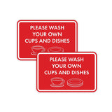 Classic Framed Please Wash Your Own Cups and Dishes Wall or Door Sign