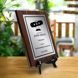 Skateboarding Customizable Wooden Award Plaque | Easel Mount Option | Achievement and Recognition Personalizable Plaques