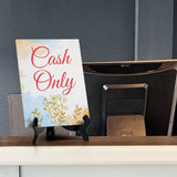 Signs ByLita Cash Only, Blue Watercolor Table Sign (6 x 8")