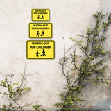 Classic Framed Plus Watch Out For Children Wall or Door Sign | Children Safety Sign