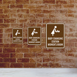 Portrait Round Plus Baby Changing Station Women's Room Wall or Door Sign | General Public Signage